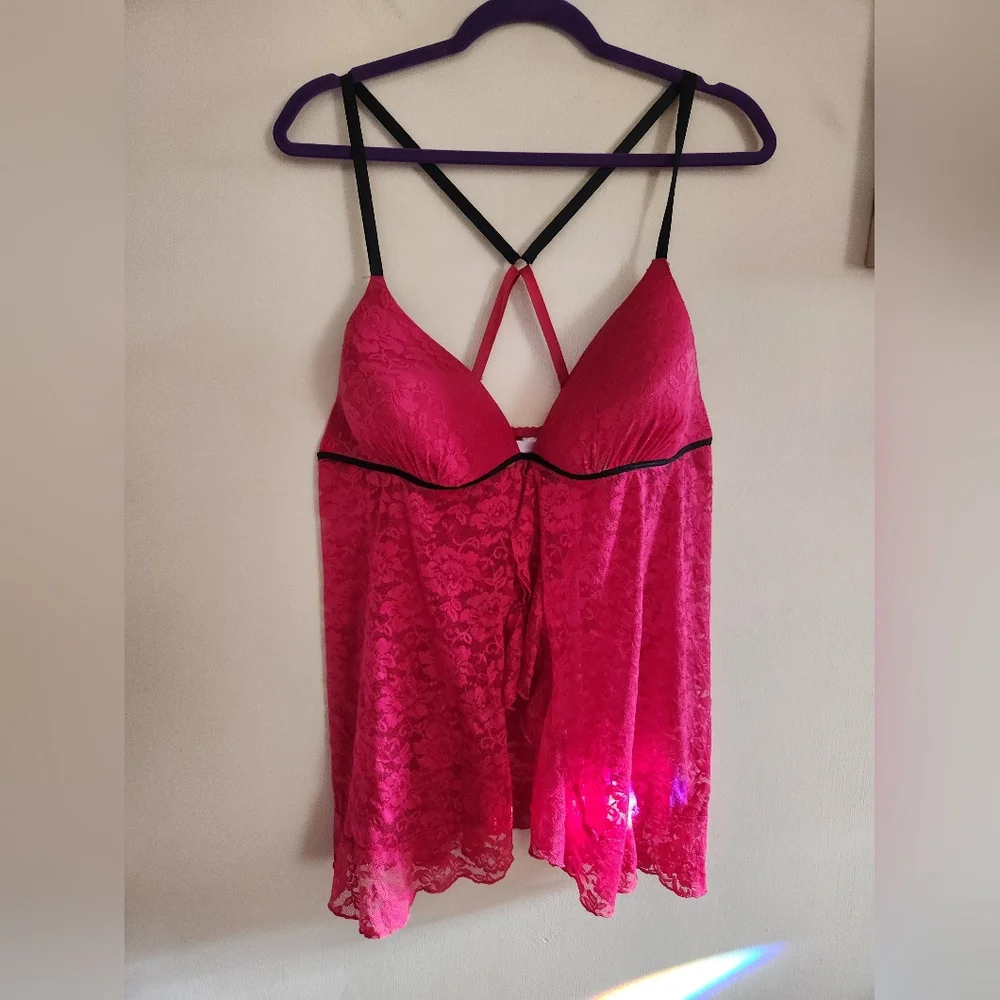 Secret Treasures Lingerie Lace Red 2X